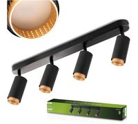 Lampada da soffitto riflettore LED 4x GU10 tubo spot ELIGIS nero LUMILED