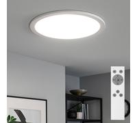 BRILONER Leuchten - Pannello a LED, plafoniera dimmerabile, incl. telecomando, regolazione della temperatura di colore, luce notturna, 24 watt, 2.200 lumen, bianco, Ø40cm