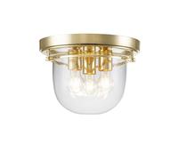 Lampada Da Soffitto Rotonda Per Bagno D: 33 Cm IP44 In Ottone 3X E27