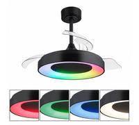 Plafoniera Ventilatore da Soffitto Soggiorno LED RGB Telecomando Regolabile Cct