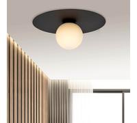 Lampada da soffitto Solar Nera con sfera satinata E14