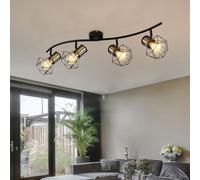 Lampada Da Soffitto Spot 4 Fiamme Industriale Ottone E27 L 80Cm [EEK: Non valutato]