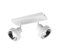 Lampada da soffitto spot bar bianco lampada da soggiorno moderno faretto da soffitto a 2 luci, punti luce da soffitto regolabili, metallo opaco, 2x GU10, LxLxH 28x16x19 cm