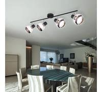 Lampada Da Soffitto Spot Illuminazione Metallo Nero Fune Di Canapa Big.Light [EEK: Inaditato]