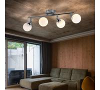 Lampada Da Soffitto Spot Lampada A Sfera 4 Fiamme Bianca Cromo Flessibile G9 [EEK: Non valutato]