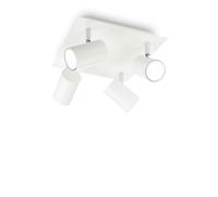 Plafoniera Moderna Spot Metallo Bianco 4 Luci Gu10