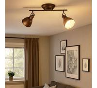 Lampada Da Soffitto Spot Regolabile 2 Fiamme Metallo E14 Lunghezza 45Cm [EEK: Inaditato]