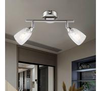Lampada Da Soffitto Spot Regolabile In Cromo Argento 2x G9 L 25Cm