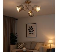 Lampada da Soffitto Spot Rondella Faretto Argento Metallizzato Dormire Camera [EEK: Non valutato]