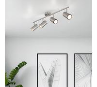 Lampada Da Soffitto Spotlampada GU10 4-Fiamma Argento Faretto Regolabile [EEK: Inaditato]