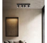 Lampada Da Soffitto Striscia Spot Regolabile Nera Per Soggiorno 53 Cm [EEK: Inaditato]