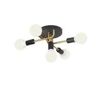 Lampada da soffitto Vintage a 9 luci con Finitura Semi-placcata per Soggiorno, Camera da Letto, Sala da Pranzo, Cucina, corridoio, Ingresso, Nero e d 58 * 25 cm (d 58 * 25 cm)
