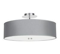 Lampada Da Soffitto Viviane Grigia Ø 50Cm Lampada Da Soffitto Moderna In Tessuto
