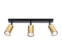 SOLLUX lighting - Winx Wall Sconceiling - Plafond da soffitto - Lampada decorativa - Lampada LED - Basso consumo energetico - GU10, 3x max 10W LED, ~230V, 50Hz - Nero/Oro - 45x6x18,5cm
