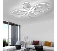 Lampada da Soggiorno a LED da Soffitto Camera Plafoniera Dimmerabile con Telecomando per Sala da Pranzo Lampadari Moderno Design Floreale Acrilico da Letto Stanza delle Ragazze Luci Decor (Bianca)