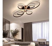 Lampada da Soggiorno a LED da Soffitto Camera Plafoniera Dimmerabile con Telecomando per Sala da Pranzo Lampadari Moderno Design Floreale Acrilico da Letto Stanza delle Ragazze Luci Decor (Marrone)