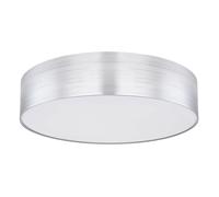 Lampada da soggiorno dimmerabile con telecomando Plafoniera diurna plafoniera a LED da camera da letto, CCT luce notturna, metallo bianco argento, LED 40W 2500Lm 3000-6000K, DxH 60x12cm