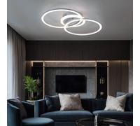 Lampada da Soggiorno Plafoniera Design LED Metallo Titanio Anelli Switch-Dimmer