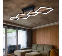 Lampada da Soggiorno Plafoniera Lampada Design LED Quadrati Metallo Nero Legno [EEK: F]