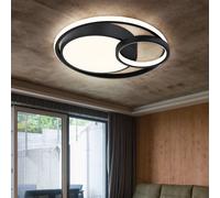 Lampada da Soggiorno Plafoniera Moderna Anelli Nero Opaco Opale 1x LED [EEK: Non valutato]