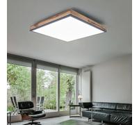 Lampada da Soggiorno Wood Plafoniera Luce Campagna Bianco Opale Caldo LED [EEK: Non valutato]