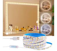 Lampada da specchio a LED, 400 cm, 3 colori, 9 livelli di intensità con dimmer a tocco, flessibile, per interni, cucina, camera da letto, decorazione fai da te