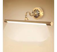Lampada da specchio a LED per specchio da bagno Lampada da specchio da bagno in ottone retrò con testa girevole a 240° Lampada da parete per quadri vintage per camera da letto Soggiorno Ristorante