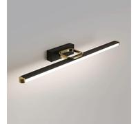 Lampada da Specchio Bagno Vintage Lampada da toeletta for bagno Mid-Century, LED 4000K, applique da parete for bagno sopra lo specchio, lampade da specchio for bagno industriali nere e dorate for mobi