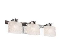 Lampada da Specchio Lampada Parete Bagno Vetro Terra Cromo LED 3 Fiamma