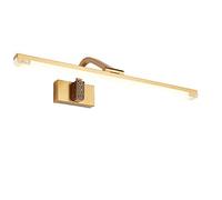 Lampada da Specchio retrò a LED, Lampada da Parete in Rame e Acrilico, Illuminazione per Il Trucco con Testa della Lampada Regolabile, Cornice dello Specchio per Bagno, 38 cm/16 W