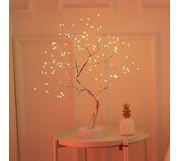 Lampada da Tavolo 1 PC USB Fire Tree Light Filo di Rame Lampade da Tavolo LED Night Light Compatibile con casa per la casa Fare a Nozze Bar per la Decorazione Natale Desk Office (Paralume Colore: