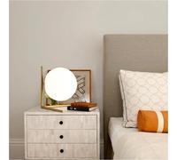 LAMPADA DA TAVOLO 1 SFERA IN VETRO LUME SUPPORTO ABAT JOUR BRONZO G9 D34