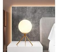 LAMPADA DA TAVOLO 1 SFERA IN VETRO LUME SUPPORTO TREPPIEDI ABAT JOUR BRONZO D35