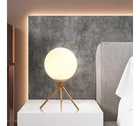 Lampada da tavolo 1 sfera in vetro lume supporto treppiedi abat jour bronzo d35 [EEK: A]