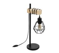 Lampada da tavolo 22x50 cm in metallo nero e supporto in legno - Eglo Townshend