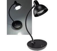 Lampada da tavolo 3 batterie AA 25 cm collo di cigno dimmerabile lampada da lettura a LED luce bianco caldo 3000 k nero