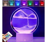 Lampada da tavolo 3D con sabbia mobile, 16 colori che cambiano tocco e telecomando a sabbie mobili, 3D clessidra con paesaggio sabbioso, luce notturna rotante a 360°, decorazione per la casa e la