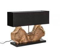 Lampada da Tavolo 60x20x55 cm E27 in Legno Pralume in Cotone Nero