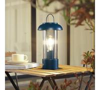 Lampada da tavolo a batteria a LED Lindby Yvette, blu, IP44, dimmer touch LINDBY