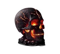 Lampada da tavolo a fiamma del cranios, lampada da cranios di pietra, decorazioni gotiche di Halloween, crea un'atmosfera misteriosa, decorazione per feste di Halloween per la stanza della casa