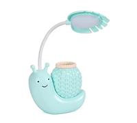 Lampada da Tavolo a Forma Di Lumaca, Piccola e Graziosa, con Portapenne, Ideale per Soggiorno, Camera da Letto, Studio, Lettura e Protezidegli Occhi, con Interfaccia Usb, Perfetta per la Casa e il Com