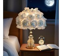 Lampada da tavolo a forma di rosa con fiori, lampada da tavolo per hotel, camera