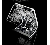 Lampada da Tavolo a Led 13,5x24x34h cm 0,25 w - 24 Volt C-LED Flowers in Plexi con decoro inciso righe trasparente