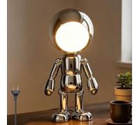 Lampada da tavolo a LED Astronauta con interruttore e cavo Lampada da scrittoio Creativo Lampada da comodino in metallo con 3 temperature di colore Lampada per camera da letto e camera dei bambini,A