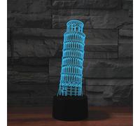 Lampada da tavolo a LED colorata a forma di torre pendente di Parigi 3D, version