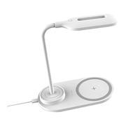 Lampada da tavolo a LED con caricatore wireless Controllo sensibile 3 livelli di luminosità regolabile Funzionamento USB Tubo flessibile pieghevole per ufficio scuola studenti portatile