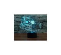 Lampada da tavolo a LED con luce notturna 3D a forma di bulldozer, trattore, camion, auto, 7 colori