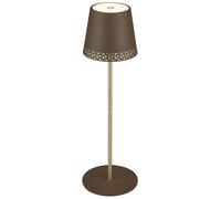 Briloner - Lampada da tavolo senza fili, 2 lampade in 1, lampada comodino dimmerabile, Lampada da Esterno, abat jour da comodino, lampada da tavolo ricaricabile, lampada scrivania, marrone oro