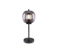 Lampada da tavolo a LED con sfera in vetro fumé Ø 18,5 cm, metallo nero