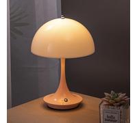 Lampada da tavolo a LED Lampada a fungo ricaricabile a batteria Lampada da tavolo USB ricaricabile con touch dimmerabile 3 modalità di luminosità Lampada a fungo decorativa Paralume acrilico,Rosa